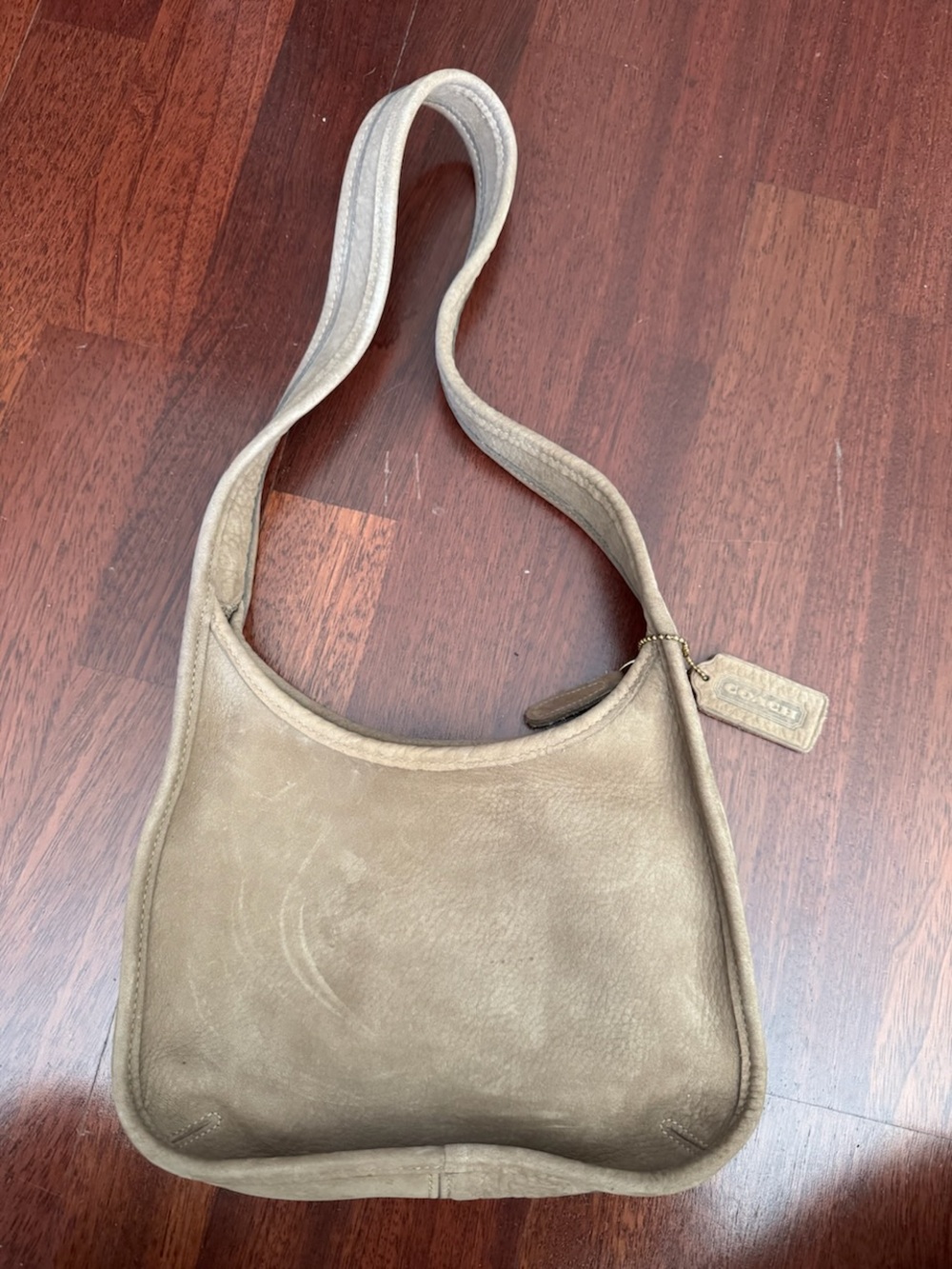 Coach Taupe Suede Hobo Shoulder Bag